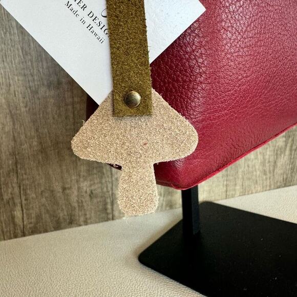 Mushroom Leather Bag Charm Leather Purse Keychain NEW FAST SHIP - Picture 5 of 6